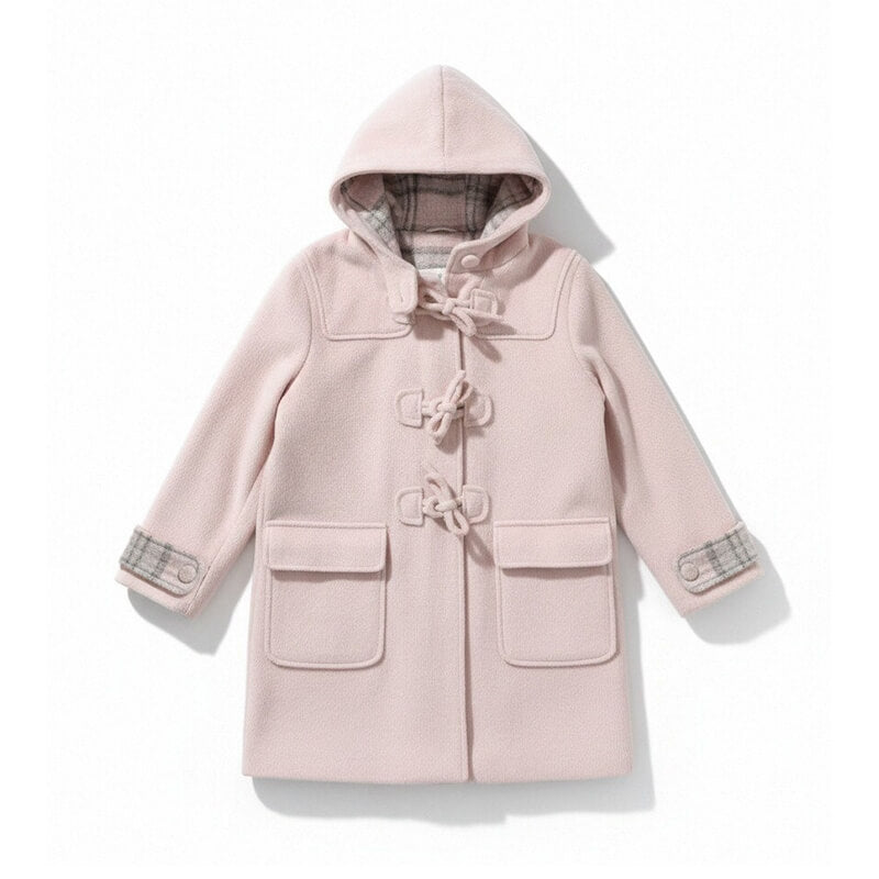 Cozy Plaid-Lined Duffle Coat