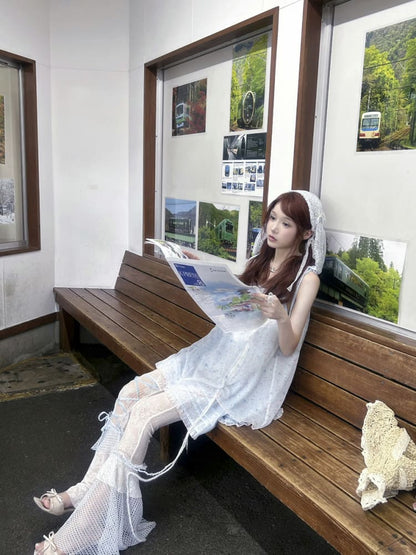 Dreamy Lace Ribbon Flare Pants（全2色）