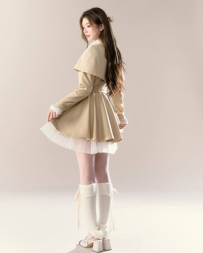 Romantic Cape Flare Dress Coat（全2色）