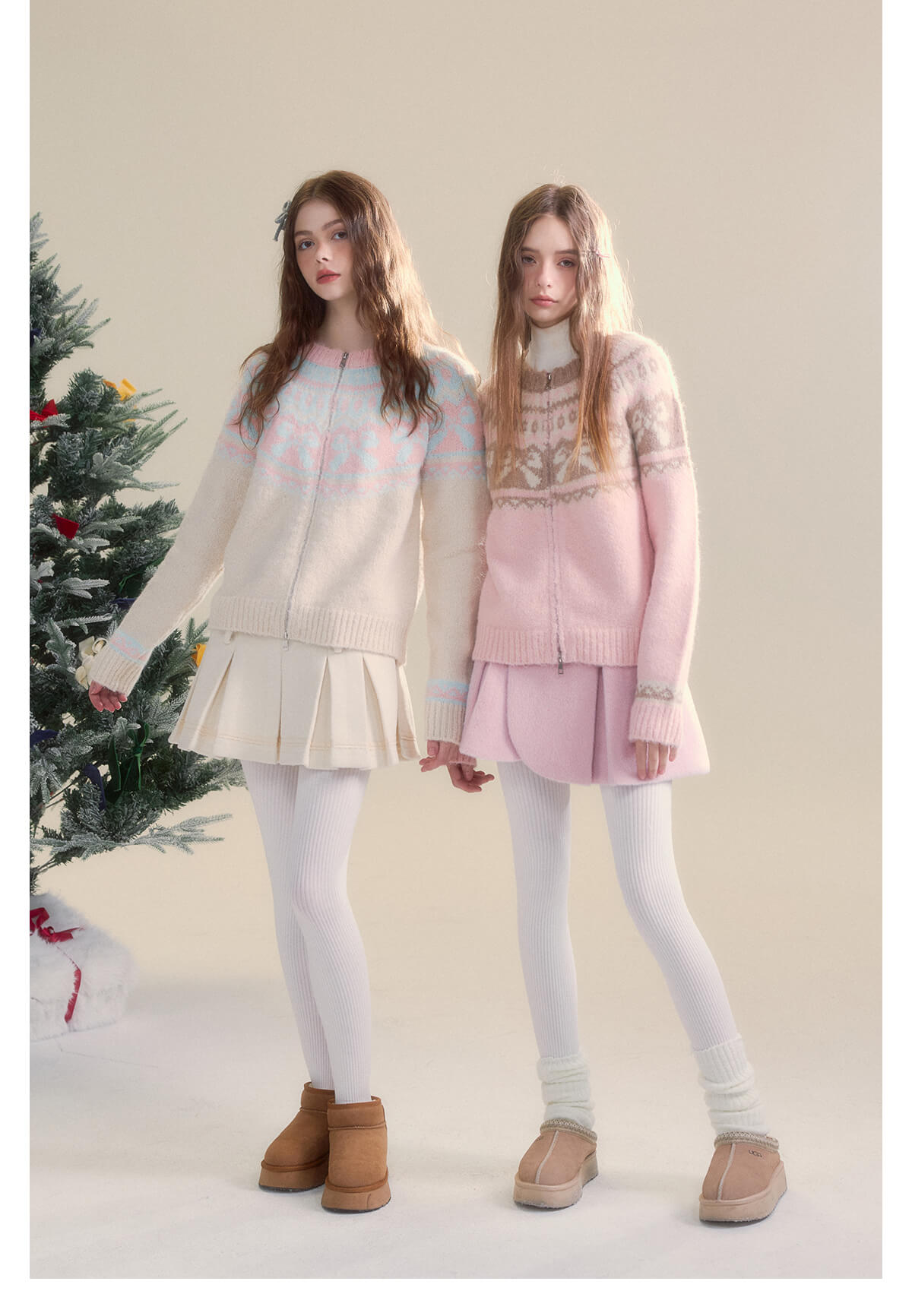 Winter Bloom Ribbon Print Knit