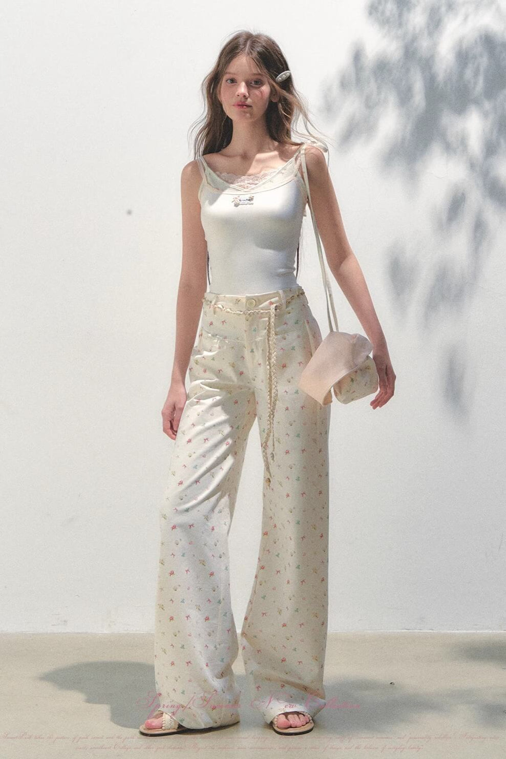 Rosy Lace Flower Coast Pants