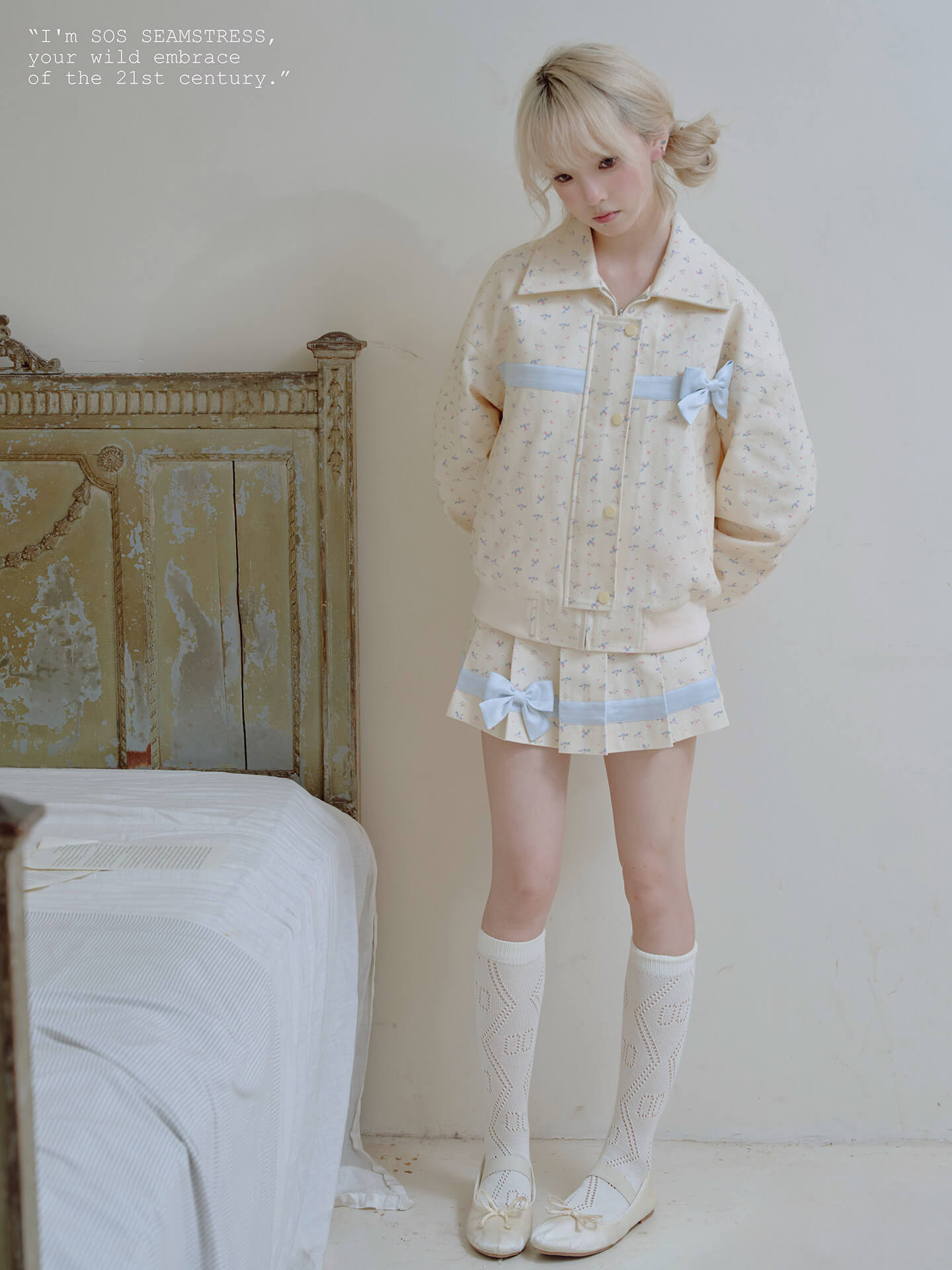 Powder Floral Classic Jacket / Skirt