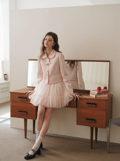 Elegance Pink Cropped Jacket / Camisole Dress