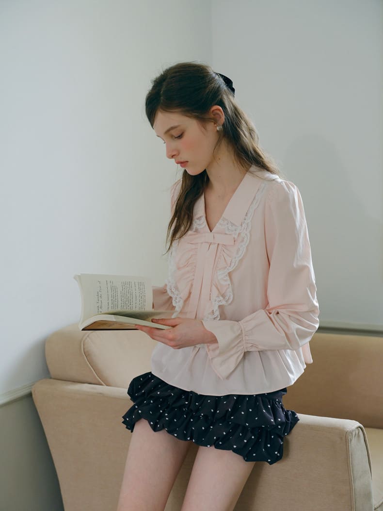 Heart Dot Frill Mini Skirt