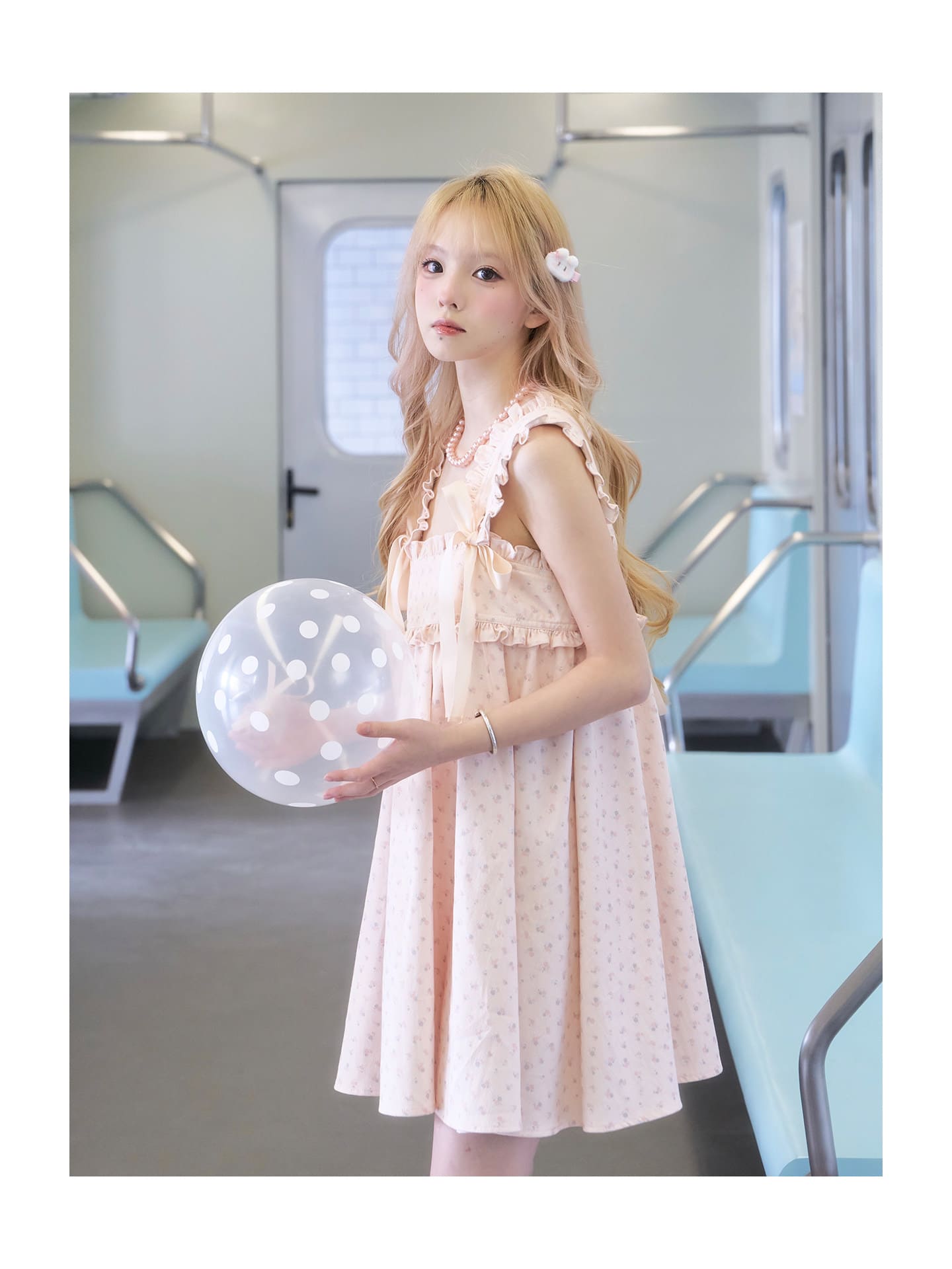 Grace Floral Ribbon Shoulder Dress