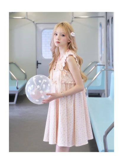 Grace Floral Ribbon Shoulder Dress