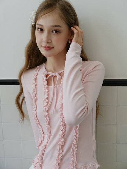 Romantic Sheer Back Ribbon Top