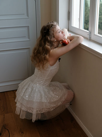 Elegant Sequin Tulle Tiered Mini Dress