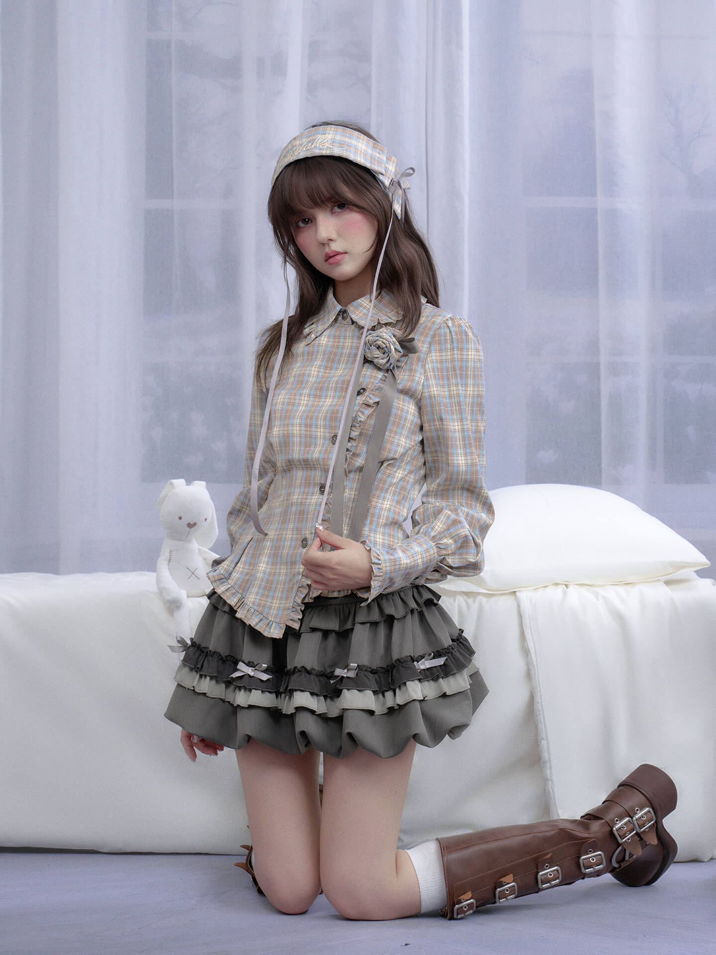Layered Ribbon Frill Mini Skirt