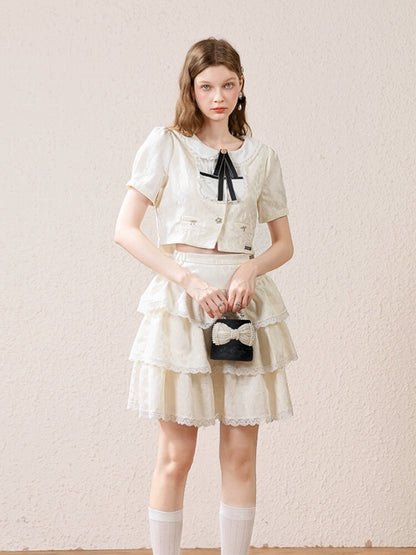 Ribbon Collar Lace Frill Setup