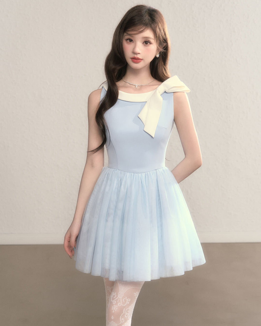 Pastel Charm Ribbon Dress（全2色）