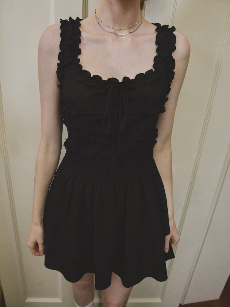 Frill Sleeveless Tiered Mini Dress