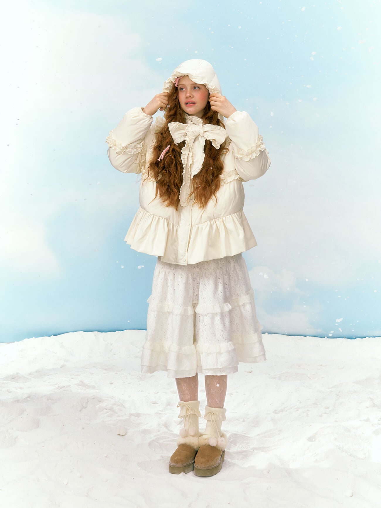 Dreamy Flounce Bow Down Jacket