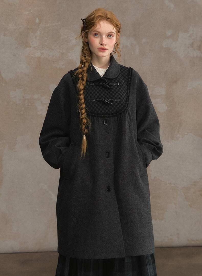 Timeless Gingham Panel A-line Coat