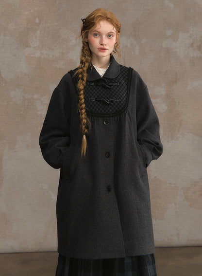 Timeless Gingham Panel A-line Coat