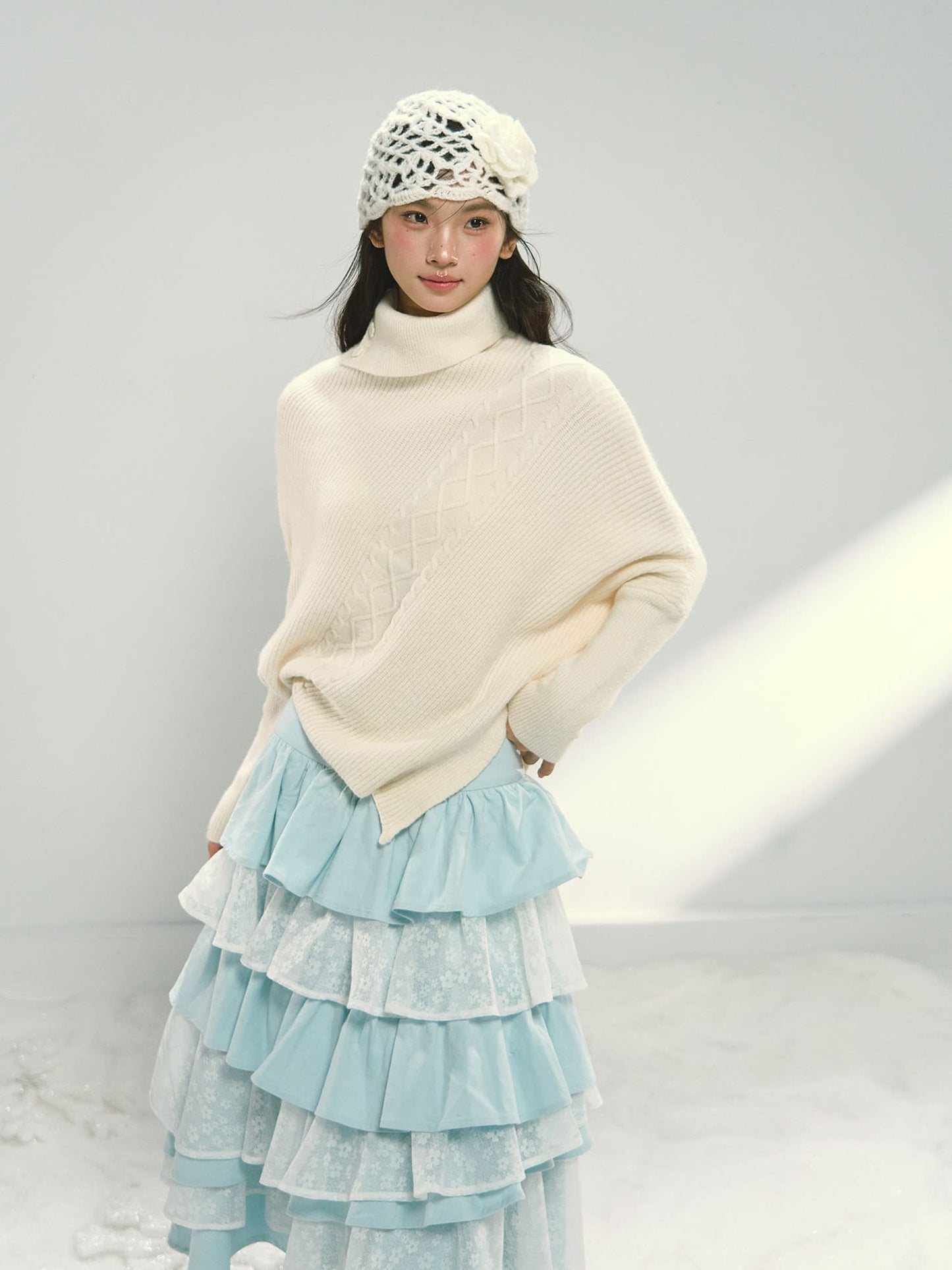 Celeste Lace Tiered Long Skirt