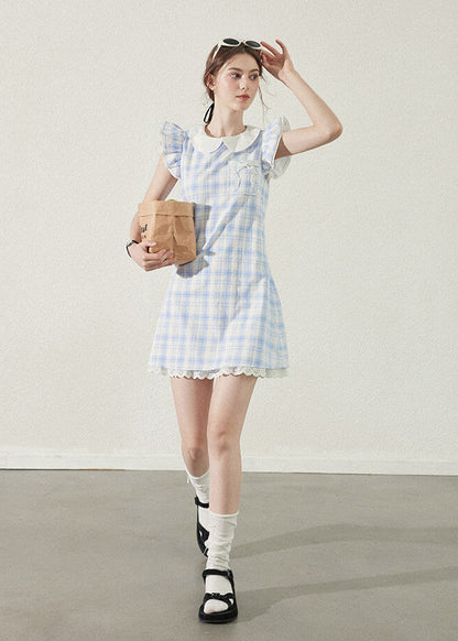 Baby Blue Gingham Ruffle Dress