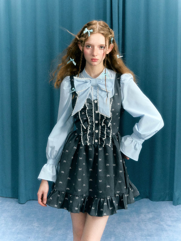 Romantic Blue Ribbon Dress