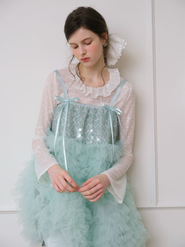Elegant Sequin Tulle Camisole Dress