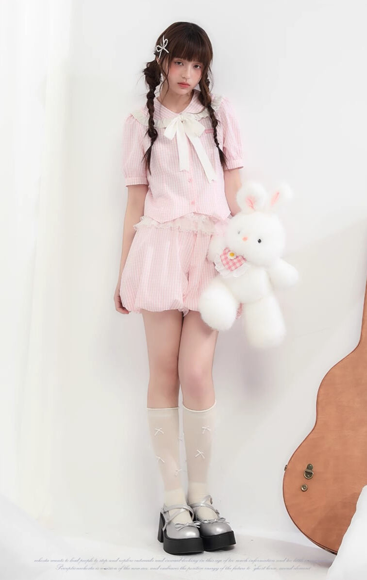 Candy lace gingham ribbon setup