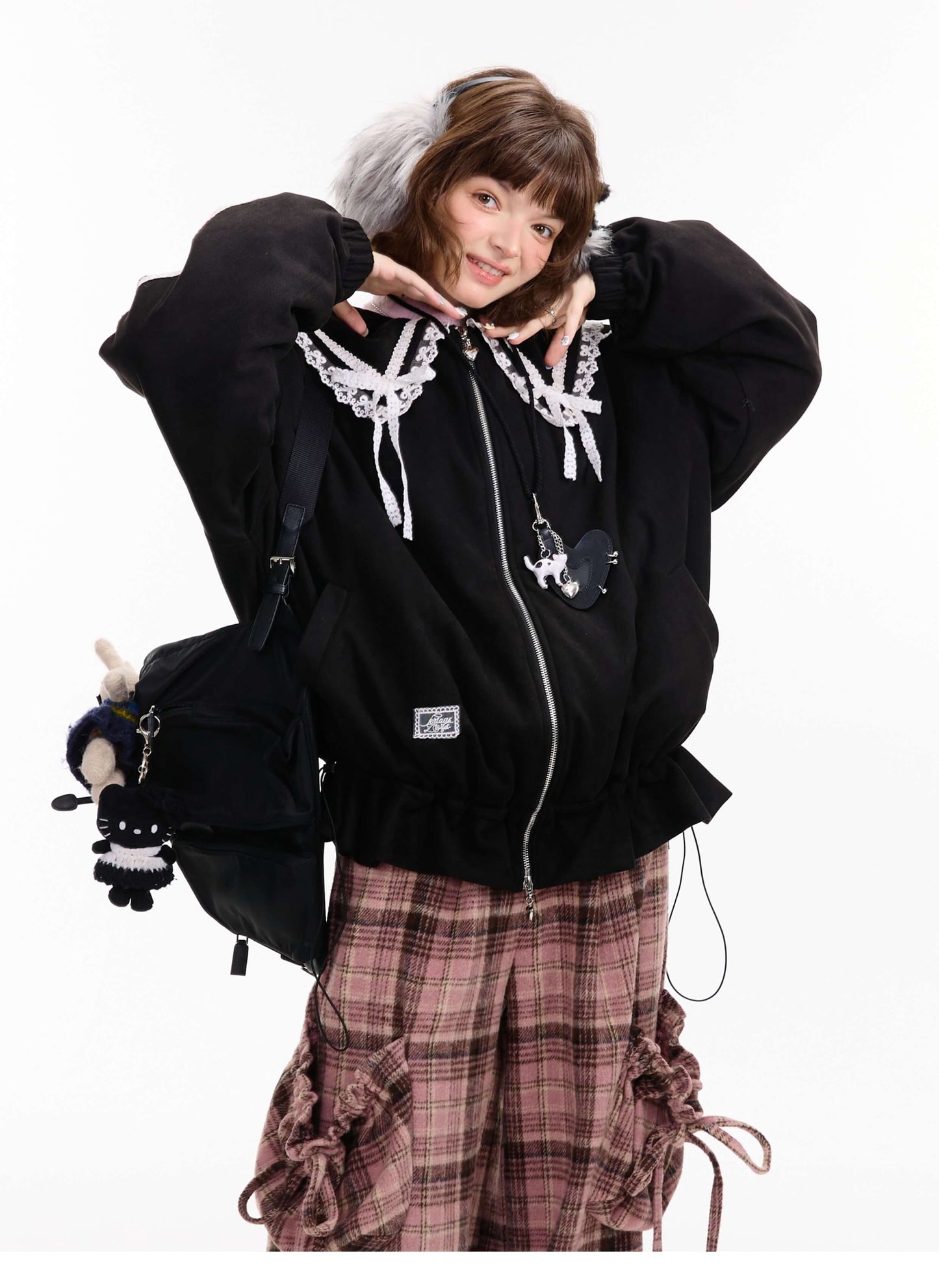 Lace Sailor Ribbon Flare Blouson