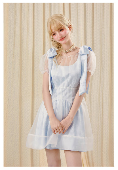 Milky Ribbon Jacquard Dress