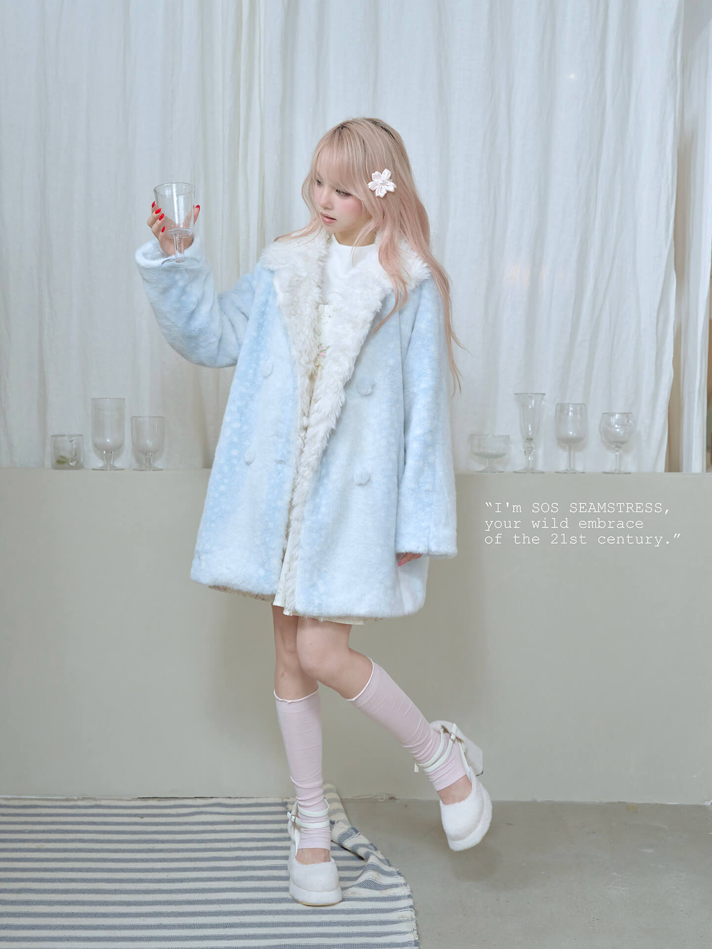 Frosty Mist Faux Fur Coat