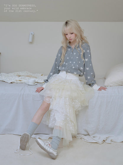Celestial Lace Tiered Skirt