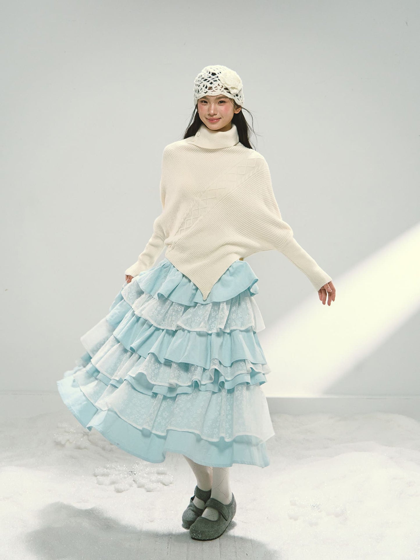 Celeste Lace Tiered Long Skirt