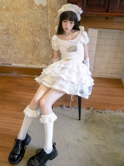 Baby Animal Heart Puff Tee（全2色）