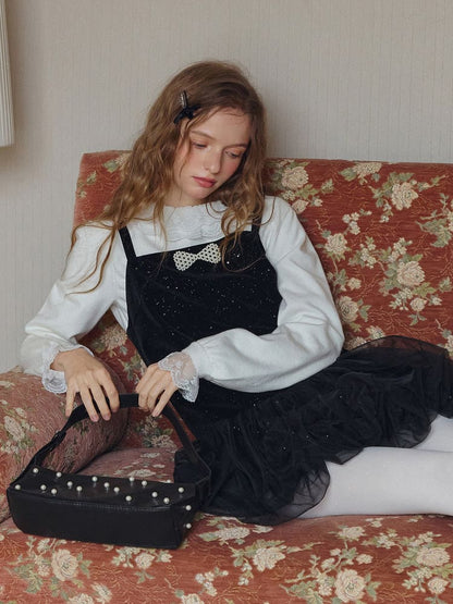 Twinkle Night Velvet Layered Dress