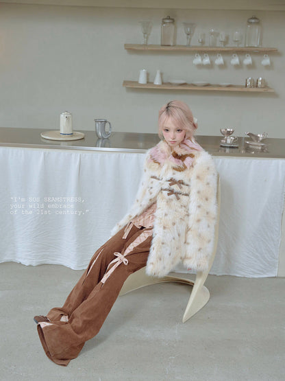 Ribbon Detail Corduroy Slim Pants