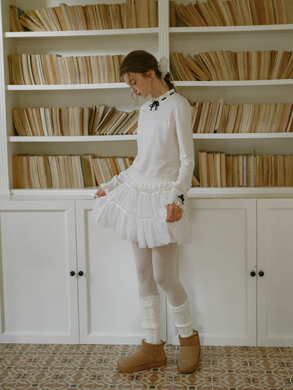 Dreamy Sheer Ribbon Mini Skirt