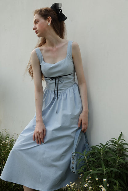 Elegant Ribbon Mode Camisole Dress（全2色）