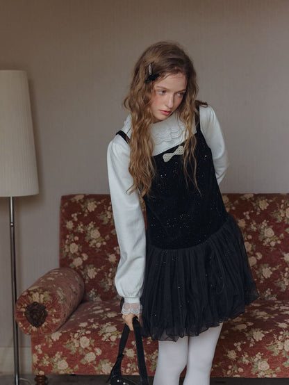 Twinkle Night Velvet Layered Dress