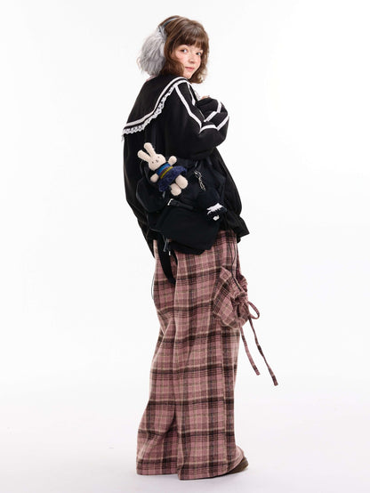 Lace Sailor Ribbon Flare Blouson