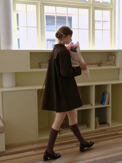 Ribbon Toggle Flare Coat