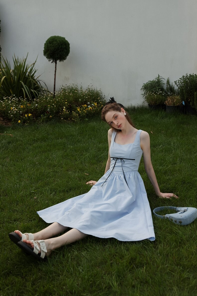 Elegant Ribbon Mode Camisole Dress（全2色）