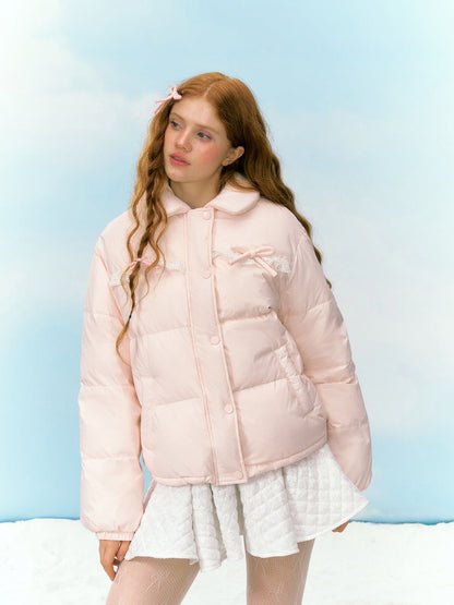 Sweet Petal Ribbon Down Jacket