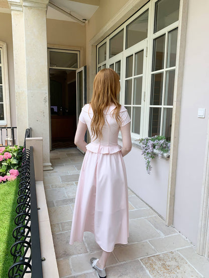 Laceup Sailor Pink Long Dress