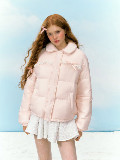 Sweet Petal Ribbon Down Jacket