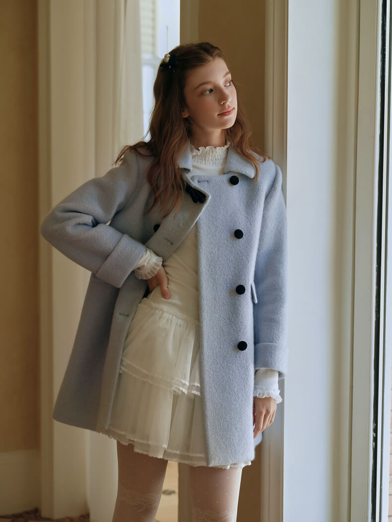 Crystal Mist Double-Breasted Coat