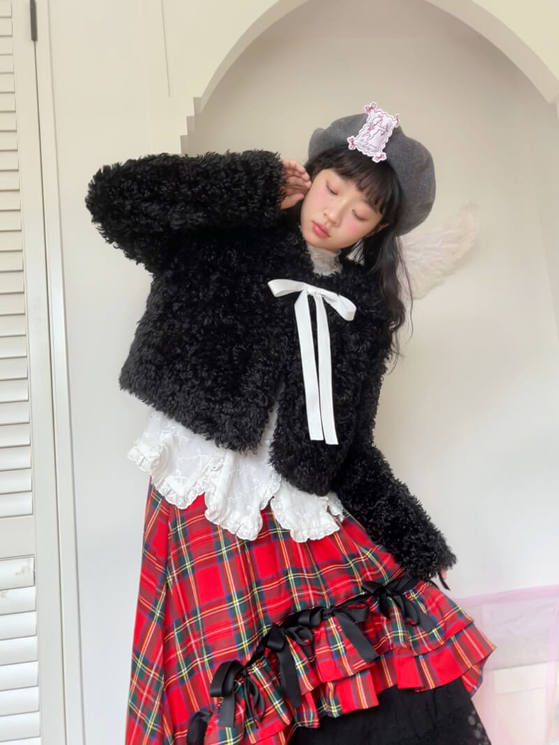 Sugar Fluff Ribbon Collar Jacket（全2色）