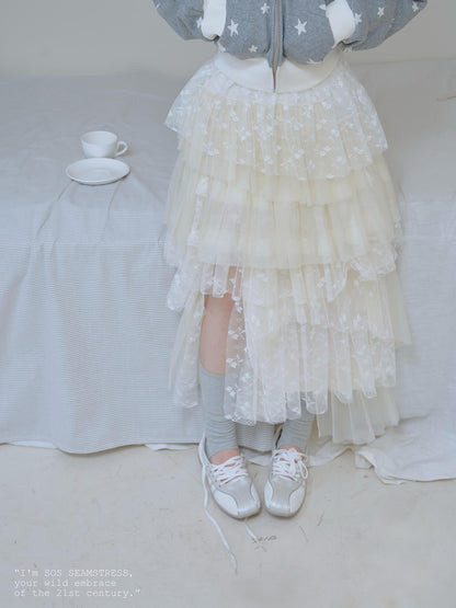 Celestial Lace Tiered Skirt
