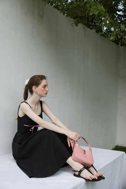 Elegant Ribbon Mode Camisole Dress（全2色）