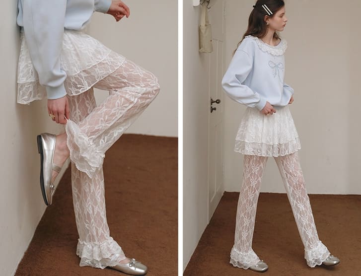 Sheer Romance Layered Pants