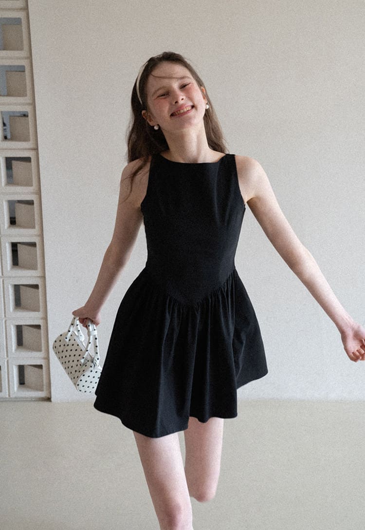Elegant Back Ribbon Fit & Flare Mini Dress