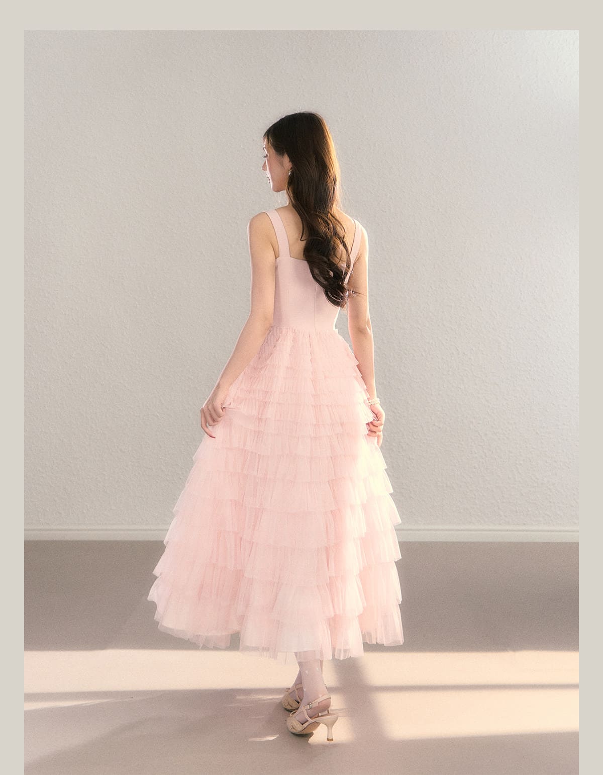 Crystal Lace Tiered Tulle Princess Dress