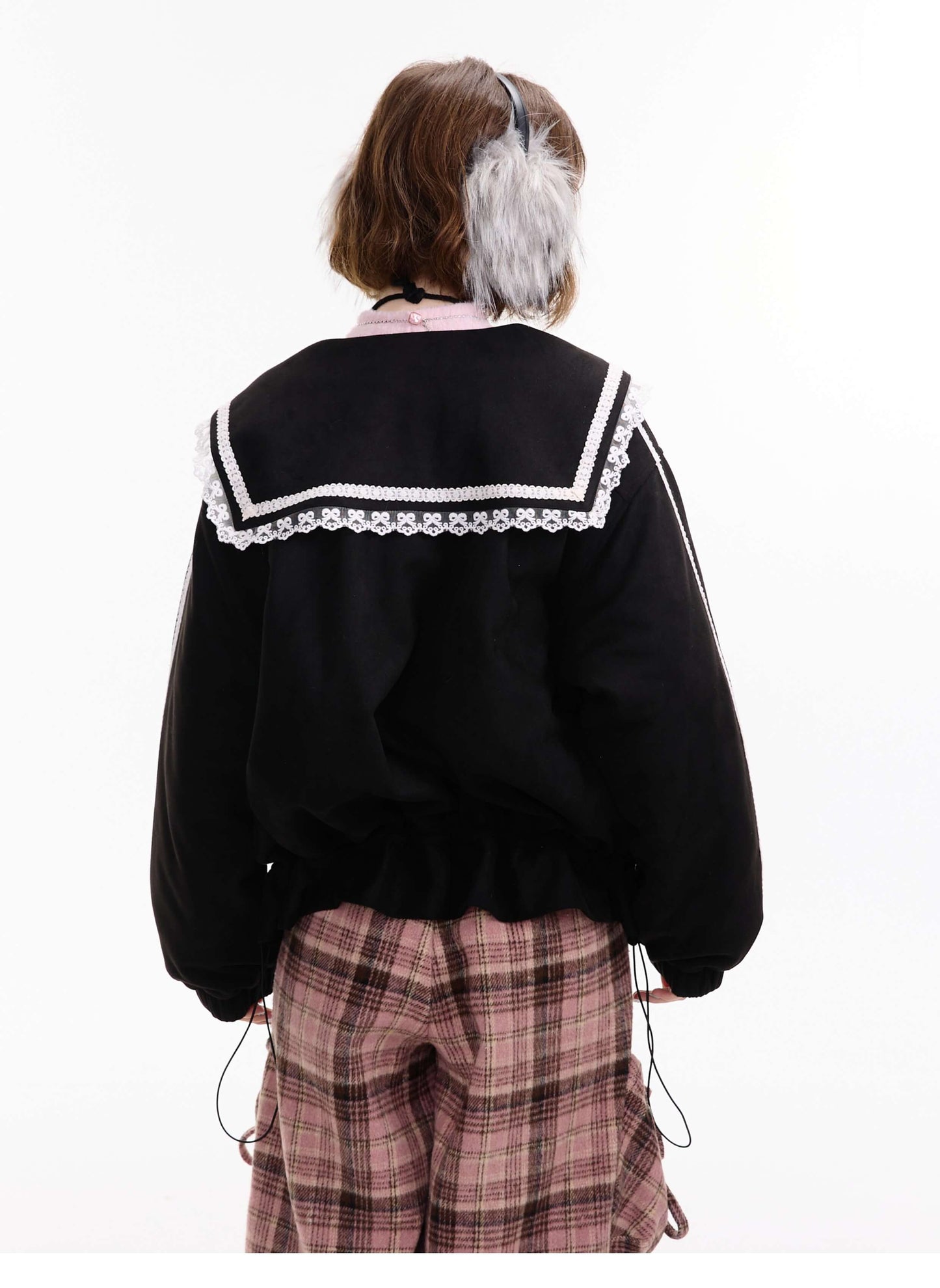 Lace Sailor Ribbon Flare Blouson