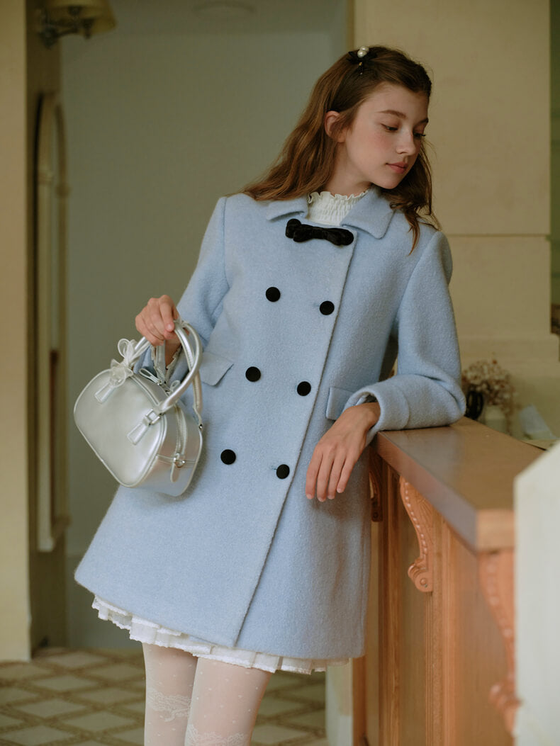 Crystal Mist Double-Breasted Coat